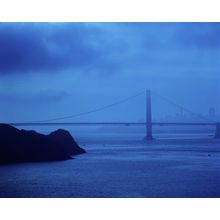 Evening Falling On Golden Gate Bridge Wall Mural