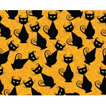 Halloween Cat Pattern Wallpaper