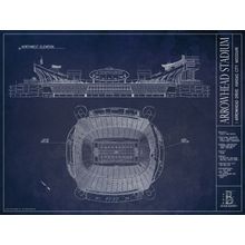 Arrowhead Stadium Blueprint Wallpaper Mural