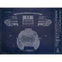 Autzen Stadium Blueprint Wall Mural
