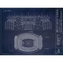 Bryant-Denny Stadium Blueprint Wall Mural