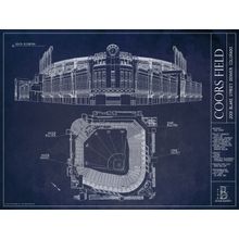 Coors Field Blueprint Wall Mural