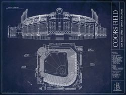 Ballpark In Arlington Blueprint Mural - Murals Your Way