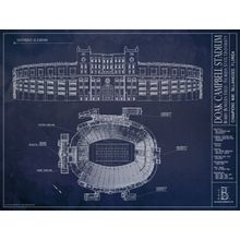 Doak Campbell Stadium Blueprint Wall Mural