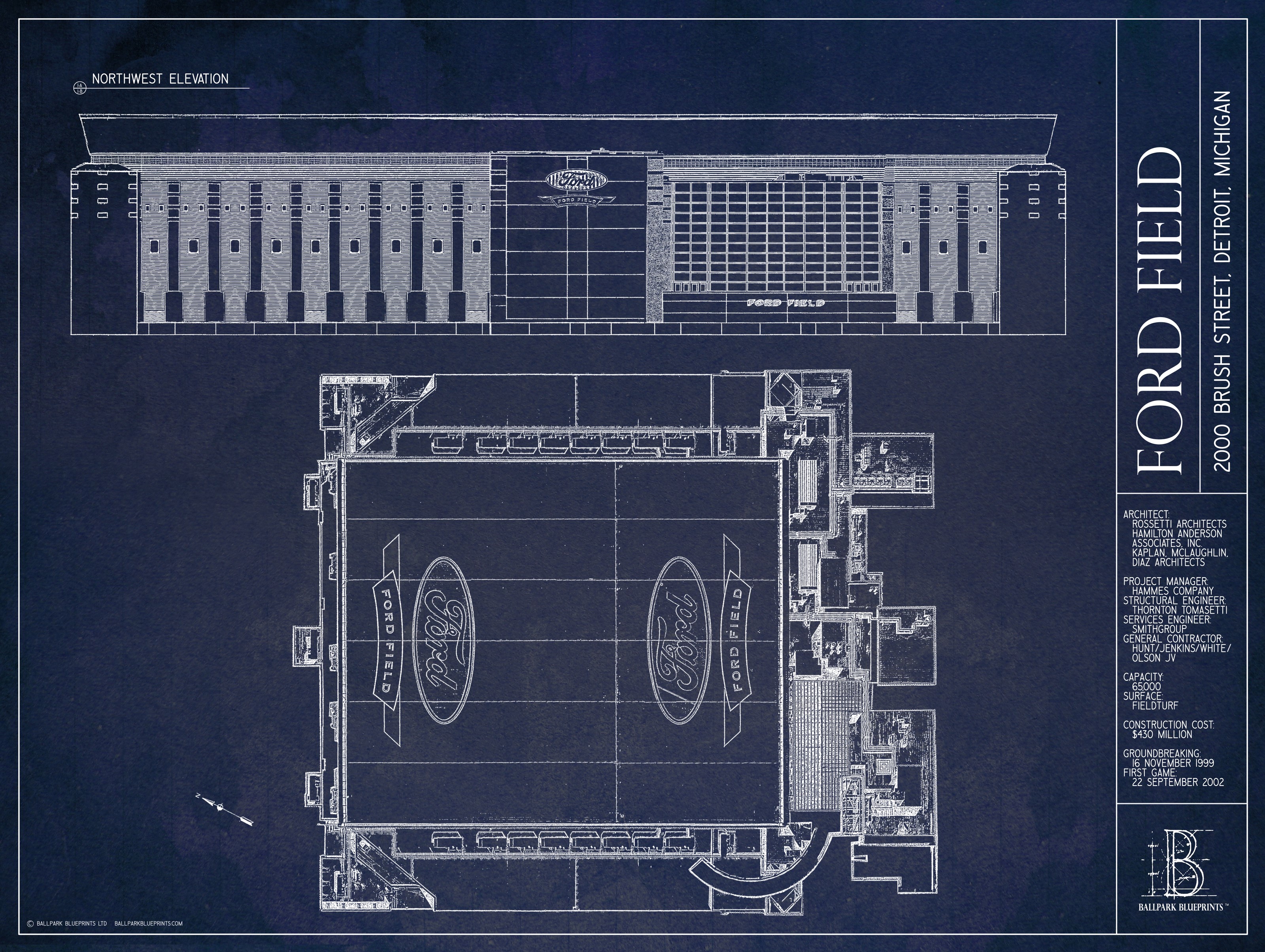 Great American Ballpark Blueprint Wallpaper Mural - Murals Your Way