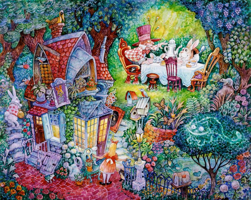 Alice-And-The-Hatter-Wallpaper-Mural