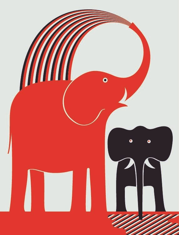 Red Elephant Mural - Greg Mably - Murals Your Way