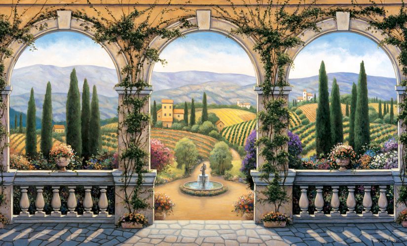 Tuscan Villa Wall Mural by John Zaccheo (CC) | Italian Wallpaper ...