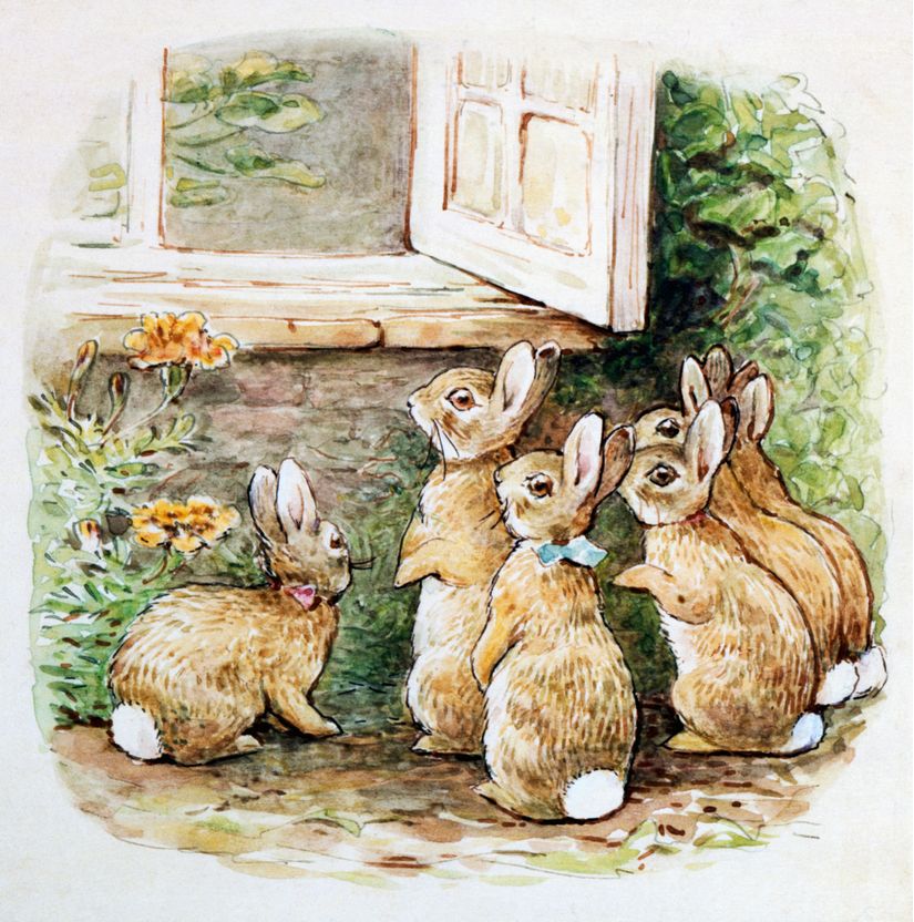 Beatrix Potter Art Print The Tale of Benjamin Bunny 8 x 10 Nursery Wall  Decor