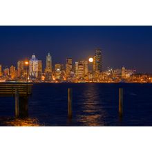 Seattle Moonrise Wall Mural