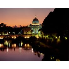Sunset On The Tiber River Wall Mural