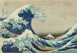 The-Great-Wave-Of-Kanagawa-Cool-Tones-Wall-Mural