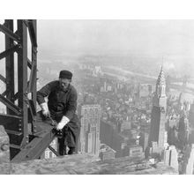 Old-Timer Structural-Worker Wall Mural