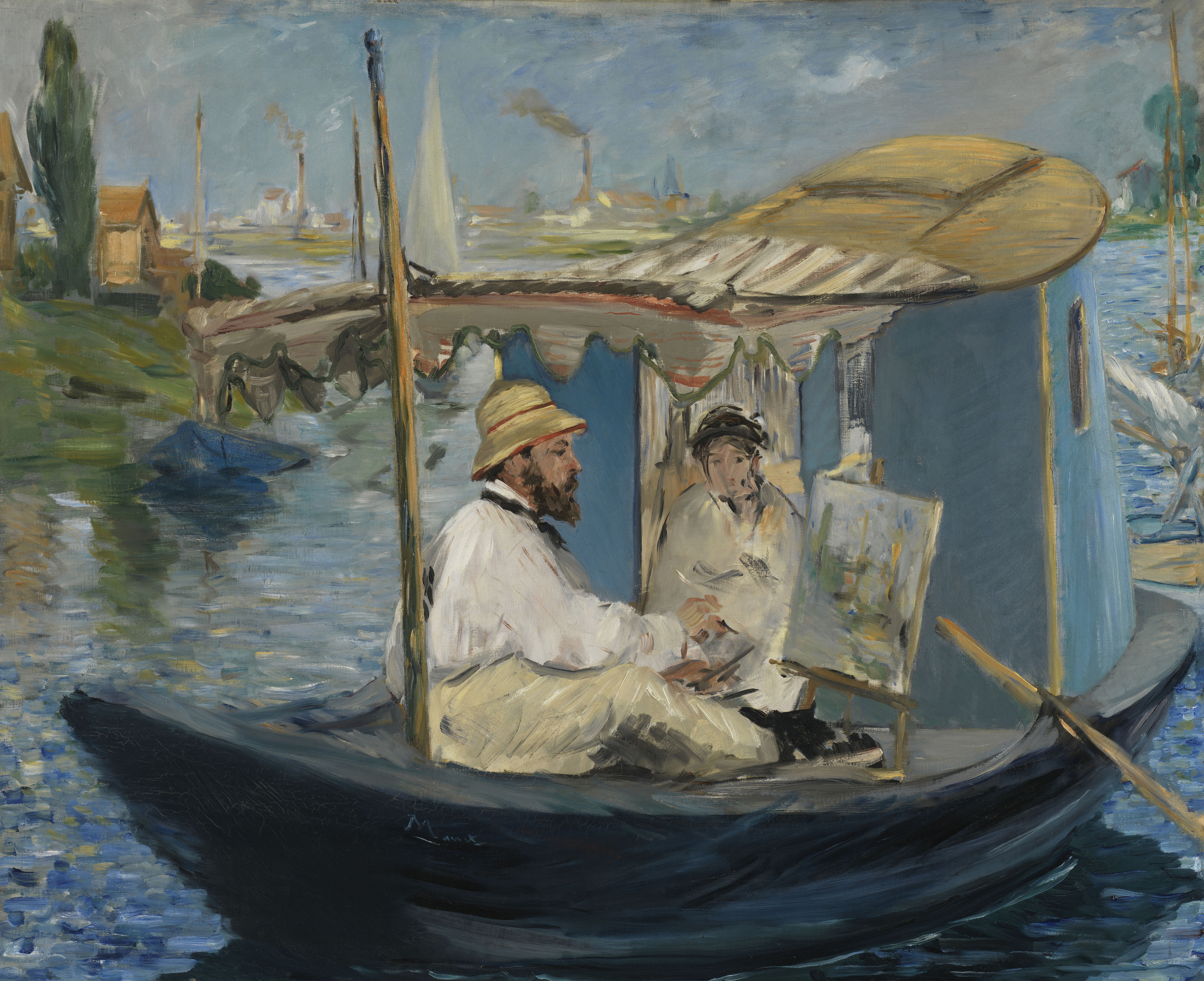 Monet In His Floating Studio Wall Mural By Manet | Famous Artwork Wallpaper  - Murals Your Way