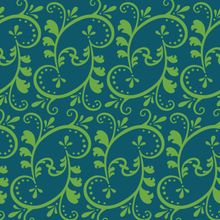 Flourish - Green & Blue Wallpaper