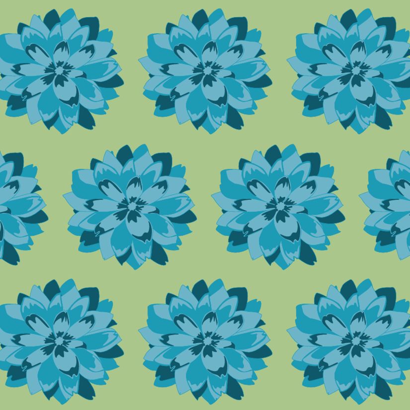 Flowers-Green-Blue-Wallpaper