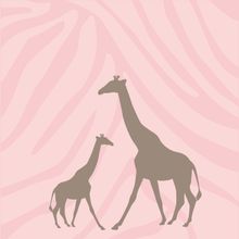 Momma & Baby Giraffe - Girl Wall Mural
