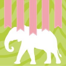 Lime Elephant - Girl Wall Mural