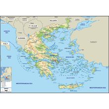 Greece Map Wallpaper Mural