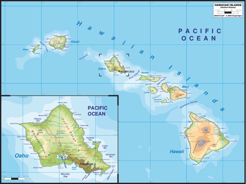 Hawaiian-Islands-Map-Mural-Wallpaper