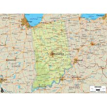 Indiana Map Wall Mural