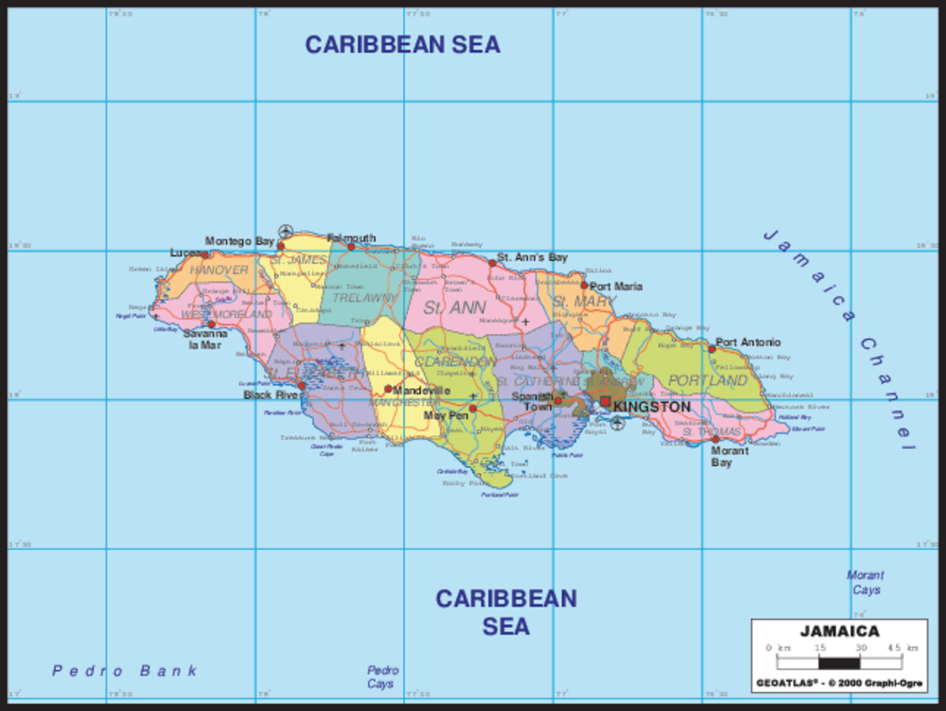 Jamaica 2 Map Mural Wallpaper - Murals Your Way