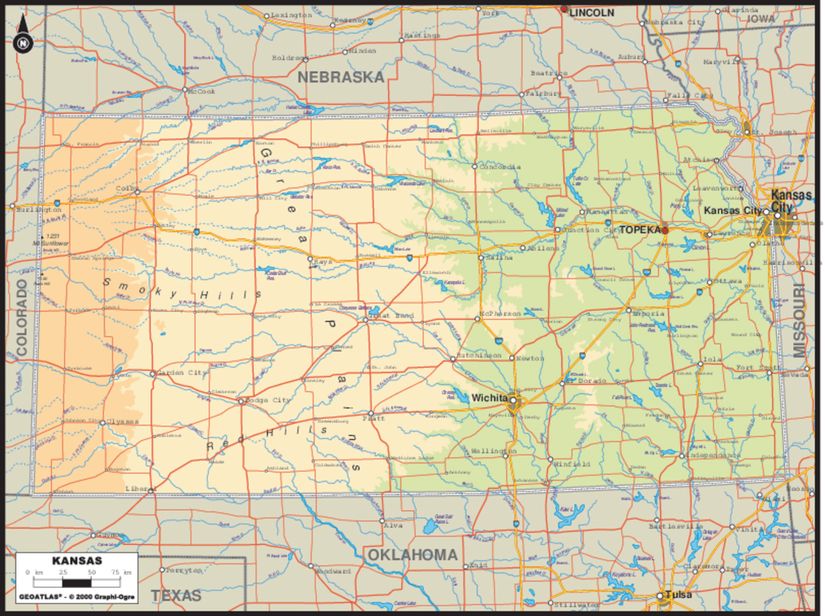 Kansas Map Wallpaper Mural - Murals Your Way