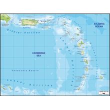 Lesser Antilles Map Mural Wallpaper