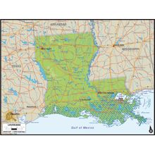 Louisiana Map Wall Mural