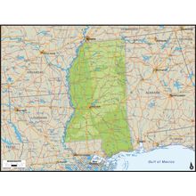 Mississippi Map Wall Mural