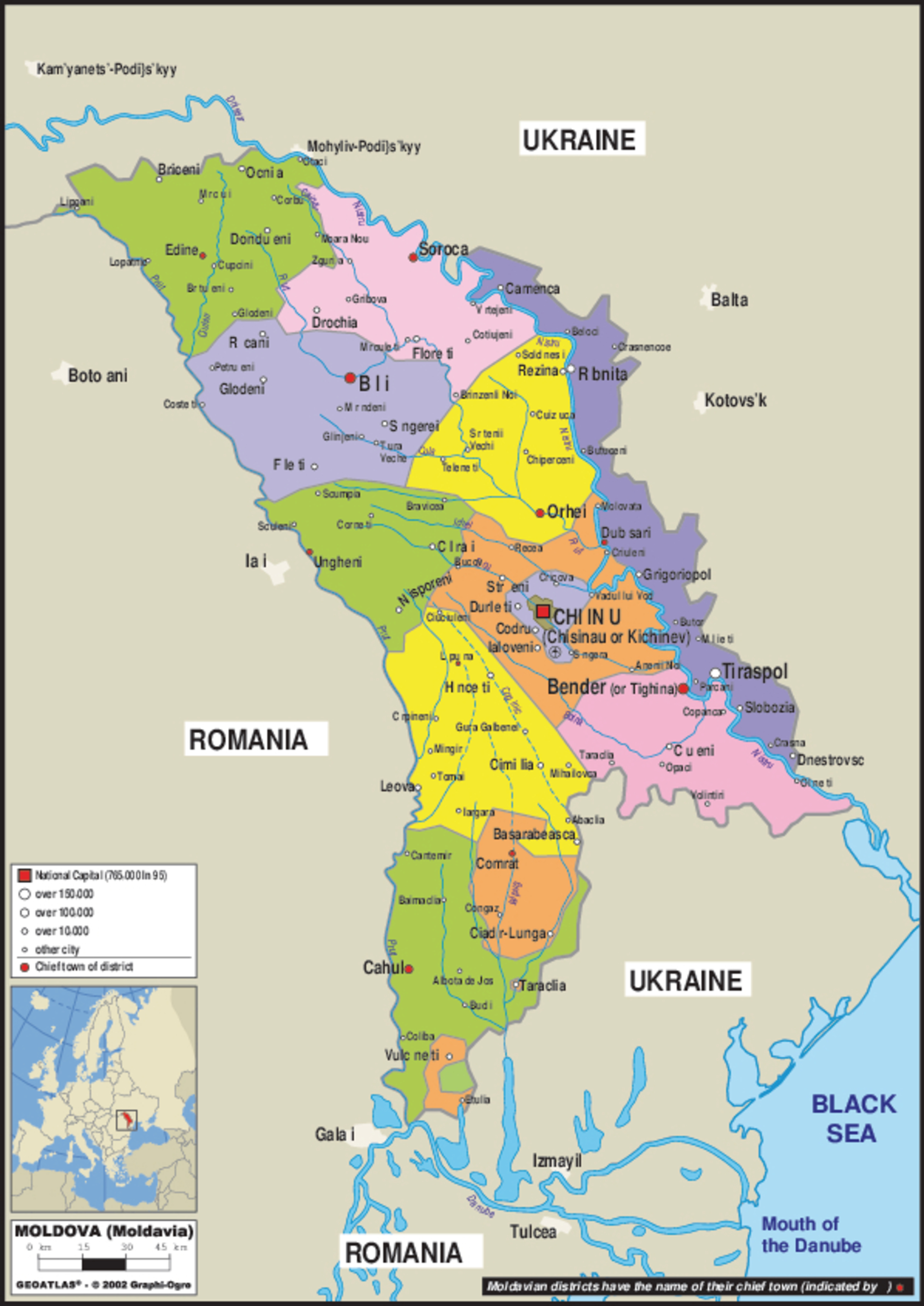 Moldova 2 Map Wall Mural - Murals Your Way