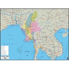 Myanmar - Burma 2 Map Wallpaper Mural