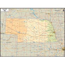 Nebraska Map Wall Mural