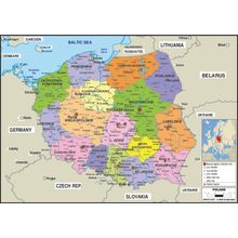 Poland 2 Map Wall Mural
