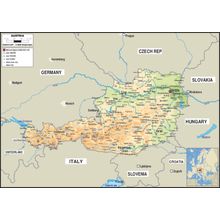 Austria Map Wall Mural