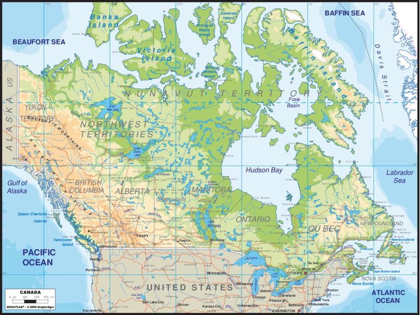 Canada Map Wall Mural - Murals Your Way