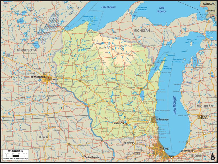 Wisconsin-Map-Wall-Mural