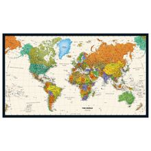 Contemporary World Map Mural Wallpaper