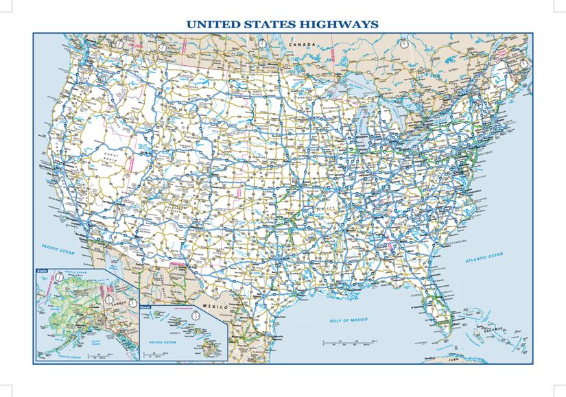 USA Highways Map Mural - Murals Your Way