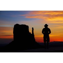 Cowboy Watching Sunrise Wall Mural