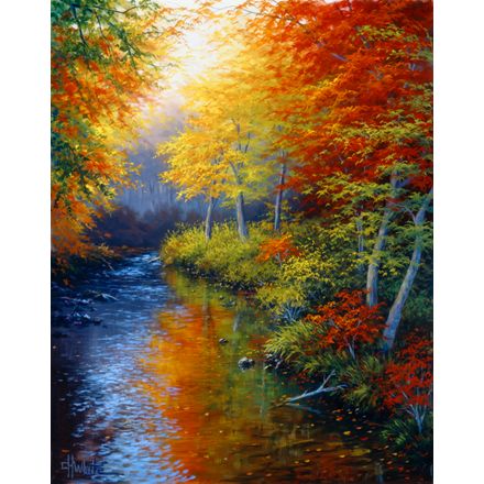 Wall Murals - Autumn nature with gold elements on black background - 138616  –