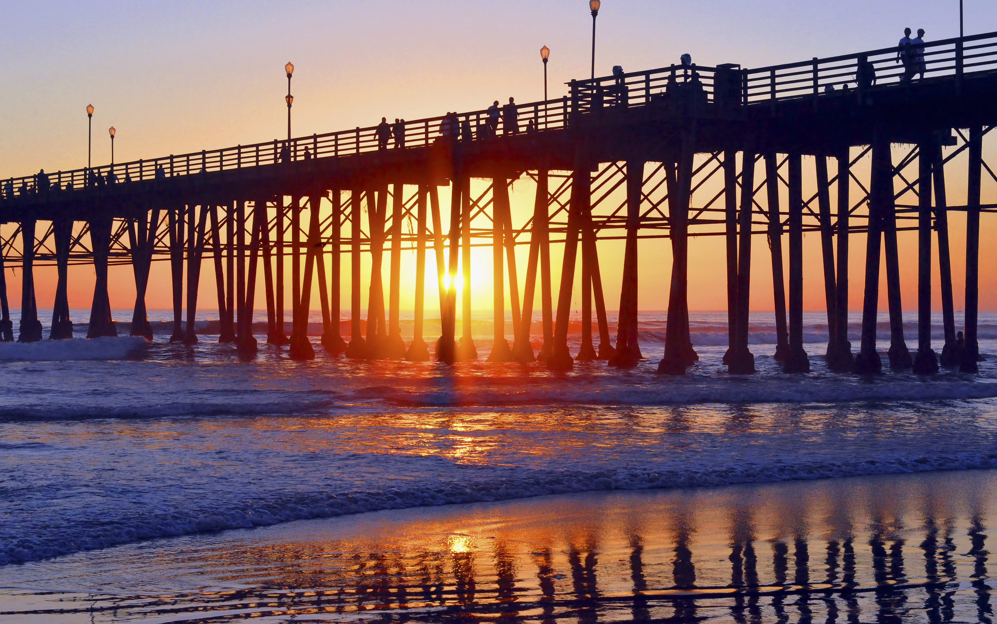 Oceanside Surfing Pier Wall Mural by Alan Crosthwaite - Murals Your Way