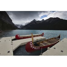 Canoes at Lake Louise Wall Mural