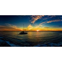 Catamaran at Sunset Wall Mural