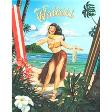 Waikiki Girl Wall Mural