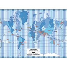 Time Zones Map Wall Mural