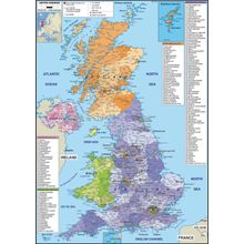 United Kingdom 2 Map Wallpaper Mural