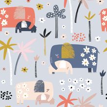 Elephant Hug Pattern Wallpaper