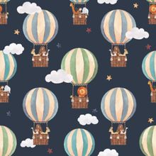 Hot Air Balloon Adventure Pattern Wallpaper Mural