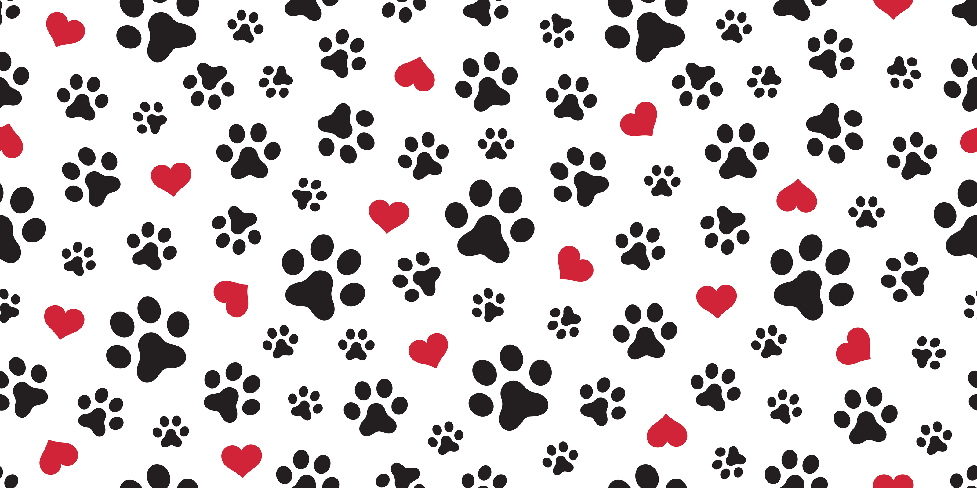 Dog Paw Print Love Wallpaper Mural - Murals Your Way